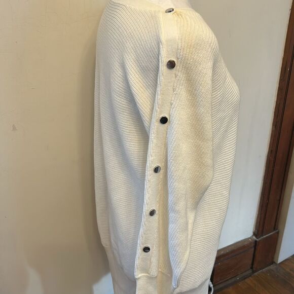 INC International Concepts washed white long sleeve tunic sweater Size L New - Picture 4 of 11